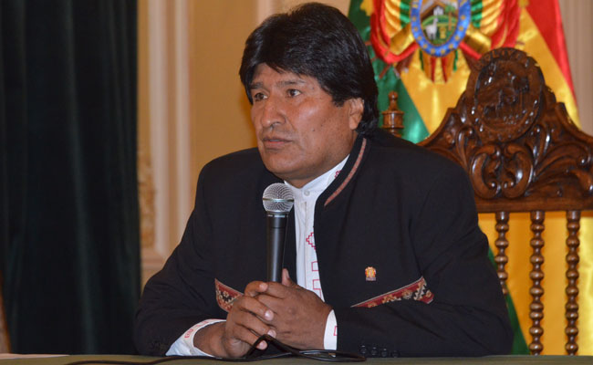 El presidente Evo Morales en conferencia de prensa habla sobre el caso Zapata. Foto: ABI