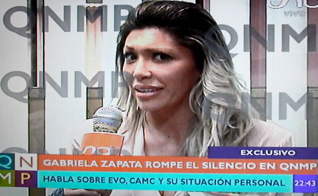 Gabriela Zapata, al iniciar todo el escándalo. Foto: Youtube