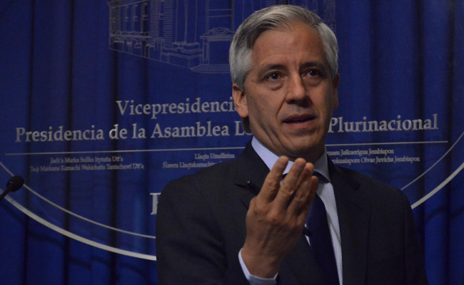 El vicepresidente, Álvaro García Linera, convocó a sesiones del legislativo para encontrar a un nuevo contralor. Foto: ABI