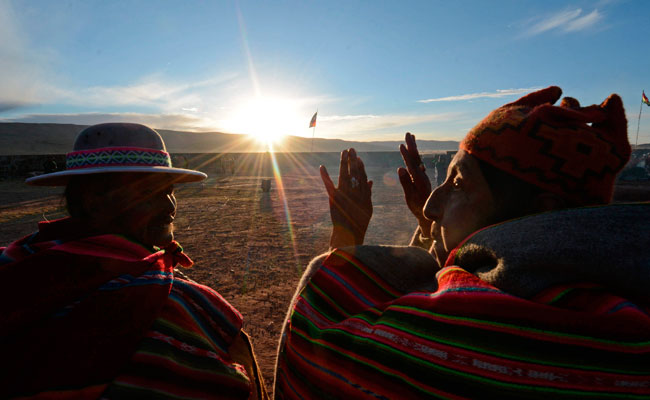 Ceremonia del "Willka Kuti", el año nuevo andino amazónico. Foto: EFE