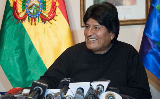 El presidente Evo Morales en un contacto con la prensa. Foto: ABI
