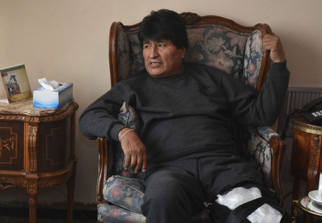 El presidente Evo Morales en su residencia. Foto: ABI