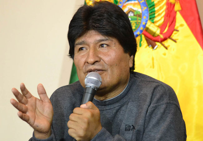 Evo Morales en conferencia de prensa. Foto: ABI