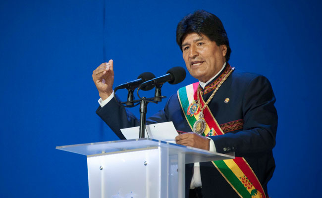El presidente Evo Morales se dirige a la nación, desde la ciudad de Tarija en la celebración del 191 aniversario de Bolivia. Foto: ABI