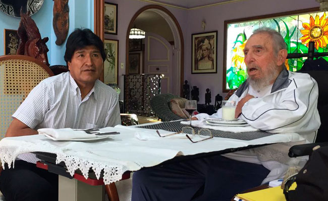 Último encuentro realizado en La Habana, Cuba, entre el presidente Evo Morales y el líder cubano Fidel Castro el mes de agosto del presente año. Foto: ABI