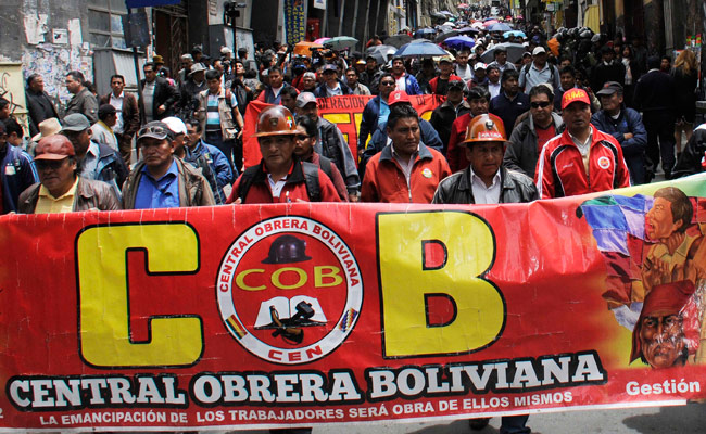 Protesta de la COB registrada en La Paz a inicios de semana. Foto: ABI