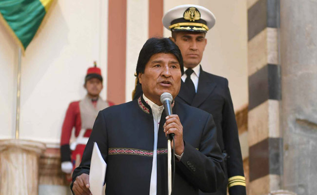 El presidente Evo Morales, en conferencia de prensa en Palacio de Gobierno. Foto: ABI