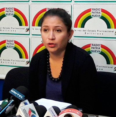 Ariana Campero, ministra de Salud. Foto: ABI