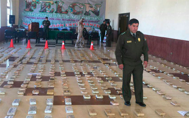 Droga decomisada el mes de febrero en Potosí. Foto: ABI