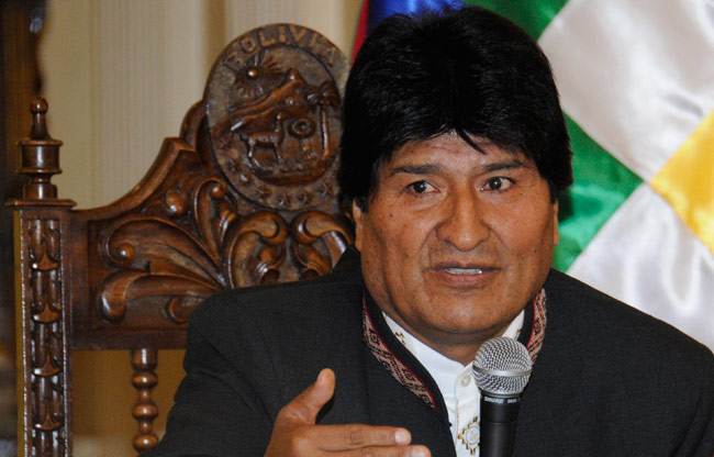 El presidente Evo Morales en conferencia de prensa en Palacio de Gobierno, La Paz. Foto: ABI