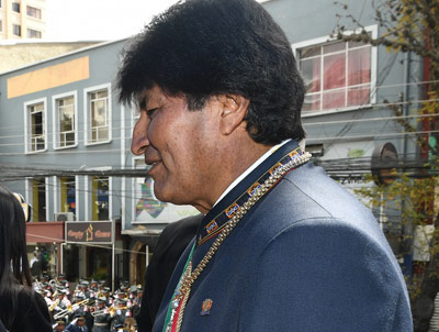 El presidente Evo Morales durante los actos del Día del Mar. Foto: ABI