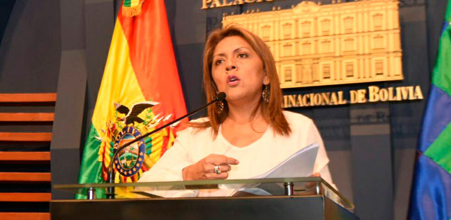 Gisela Lopez ministra de Comunicación. Foto: ABI