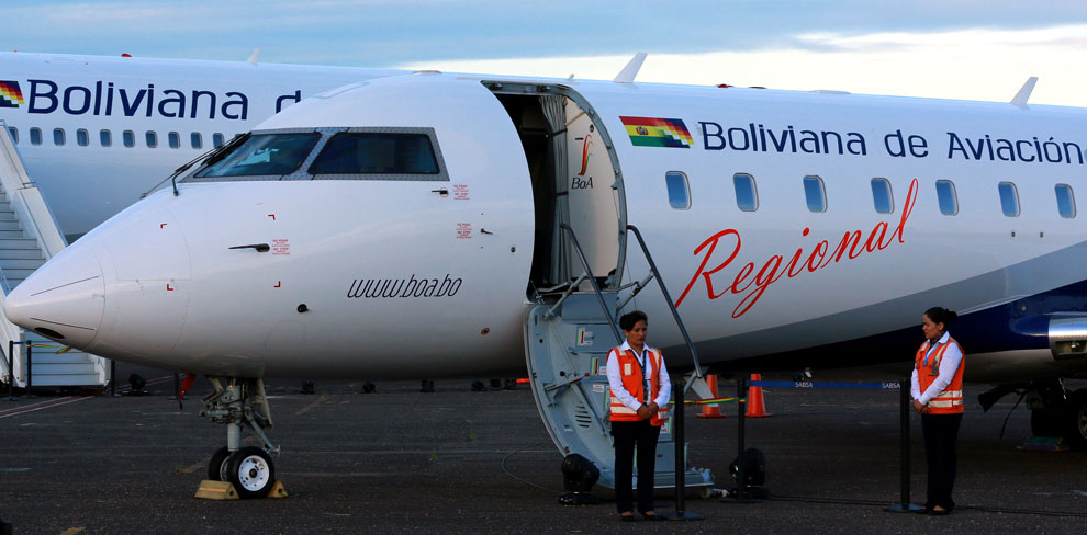 Aviones incorporados al servicio de Boliviana de Aviación en marzo de 2016. Foto: ABI