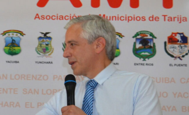 El vicepresidente Álvaro García Linera, en los actos de celebración de Tarija. Foto: ABI