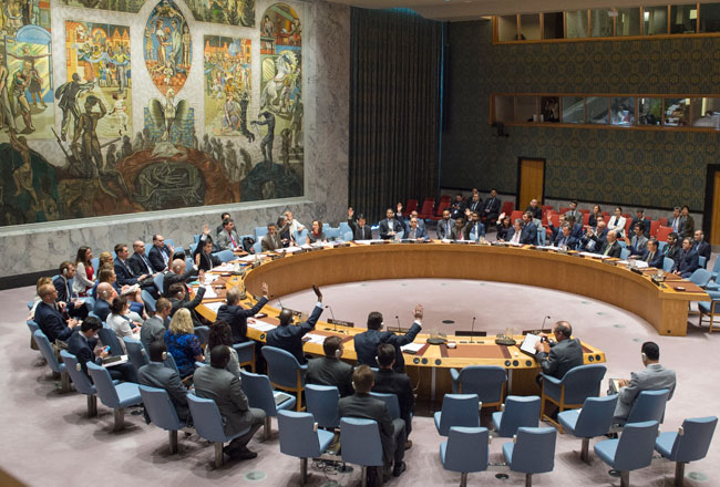 Sesión del consejo de seguridad de la Organización de Naciones Unidas. Foto: ABI