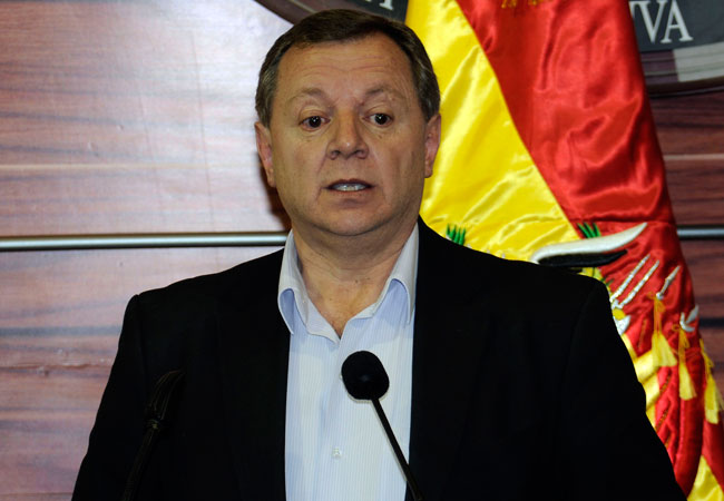 José Alberto Gonzales, presidente del Senado bolivano, en conferencia de prensa. Foto: ABI