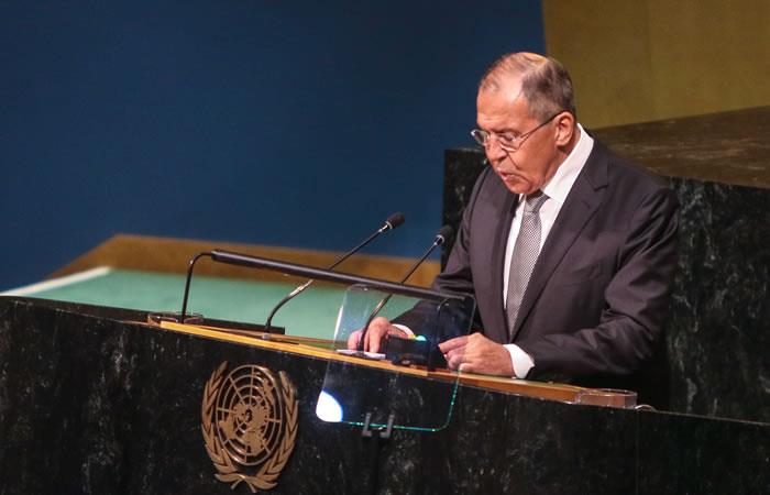 Canciller de Rusia Sergey V. Lavrov  en la Asamblea General de la ONU. Foto: AFP