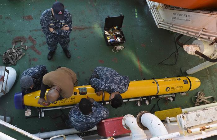 Movilizados con el Comando de Rescate Submarino (URC). Foto: AFP