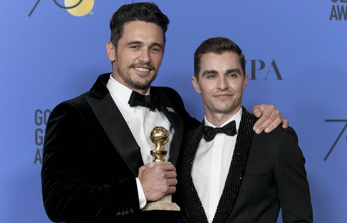 James Franco y Dave Franco durante los Golden Globe Awards. Foto: AFP