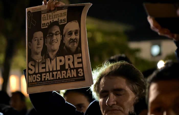 Ecuador protesta por manejo de situación de periodistas. Foto: AFP