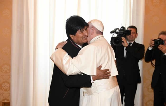 Papa Francisco recibió a Evo Morales. Foto: ABI