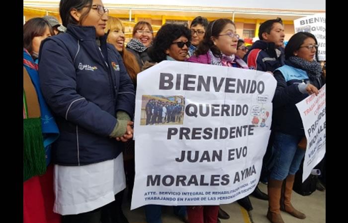 Evo Morales entregó un colegio en La Paz. Foto: ABI
