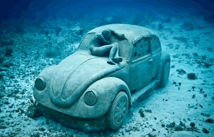 Museo bajo el agua de Cancún, México. Foto: Facebook