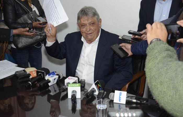 Jaime Paz Zamora renuncia a su candidatura a la presidencia de Bolivia. Foto: ABI