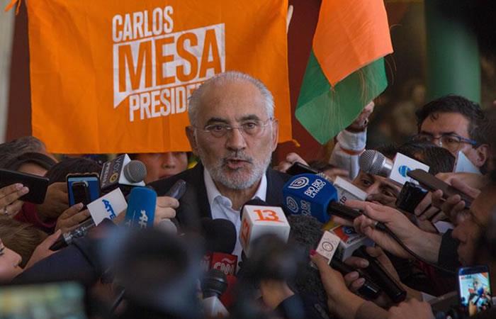 Mensaje del opositor Carlos Mesa. Foto: EFE