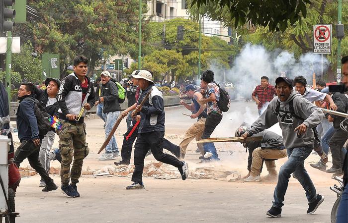 Una nueva jornada de manifestaciones se vivió en Cochabamba. Foto: EFE