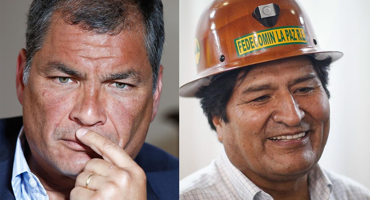 Expresidentes de Ecuador y Bolivia, Rafael Correa y Evo Morales. Foto: EFE