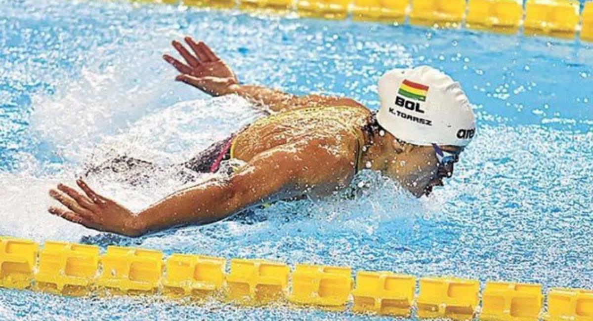 La nadadora boliviana Karen Tórrez. Foto: ABI