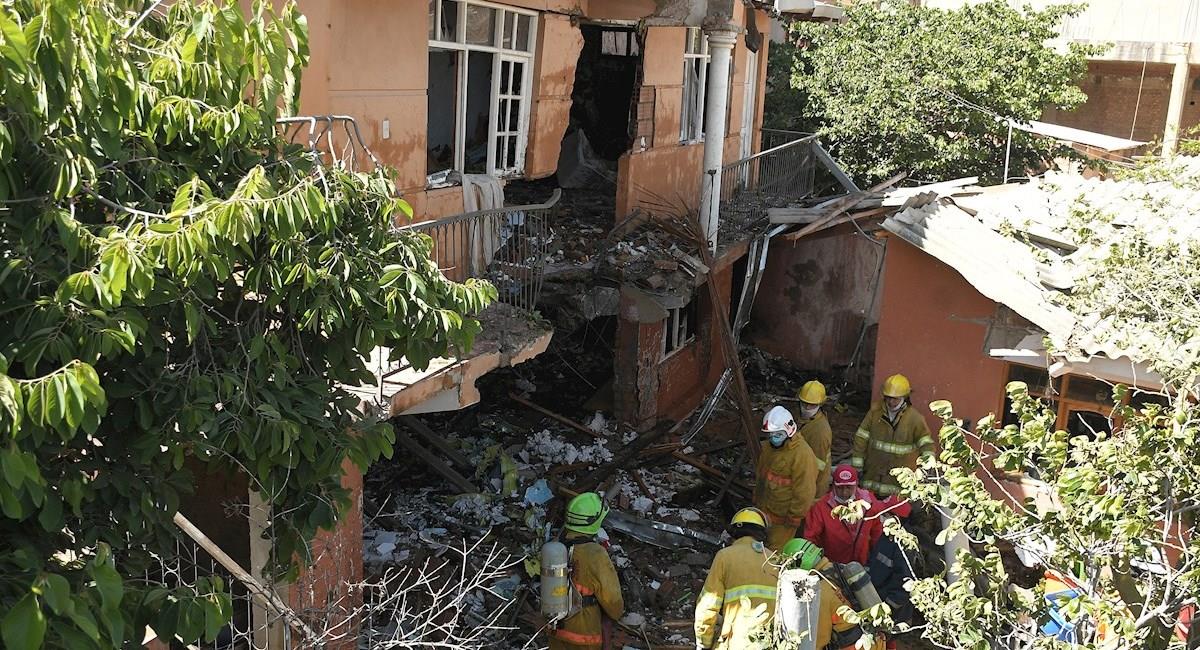 Casa donde cayó el avión militar. Foto: EFE