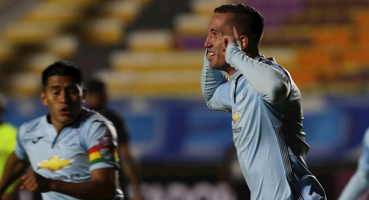 Leonardo Ramos celebra el primer gol de Bolívar. Foto: EFE