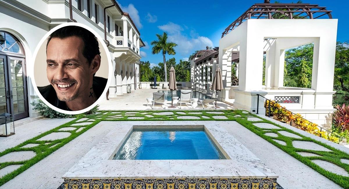 Marc Anthony vendió su mansión de 20,546 pies cuadrados de construcción en Coral Gables en 22,41 millones de dólares. Foto: Twitter @raulbrindis / Instagram @marcanthony