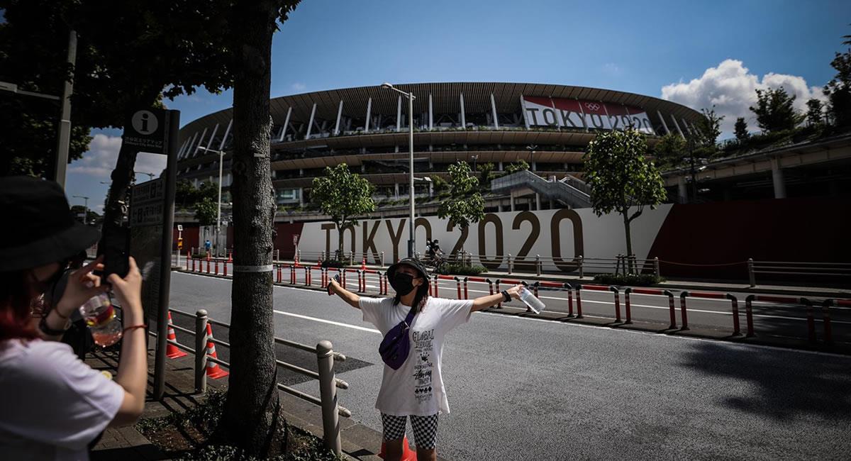Estadio Olímpico de Tokio en la víspera de la inauguración de los Juegos Olímpicos. Foto: EFE