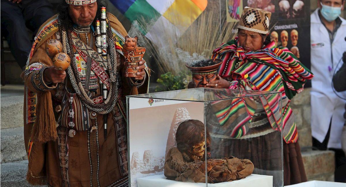 Ritual para Saphi, la "Niña Inca",. Foto: EFE