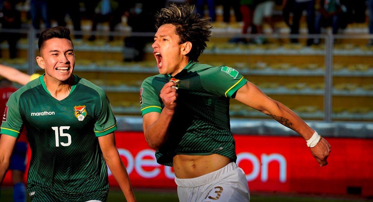 Víctor Ábrego celebra un gol frente a Paraguay. Foto: EFE
