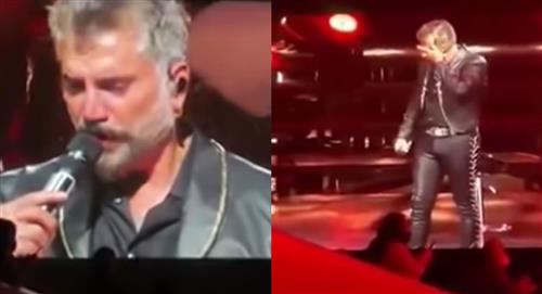 Llanto desconsolado de Alejandro Fernández en concierto antes de que muriera su padre