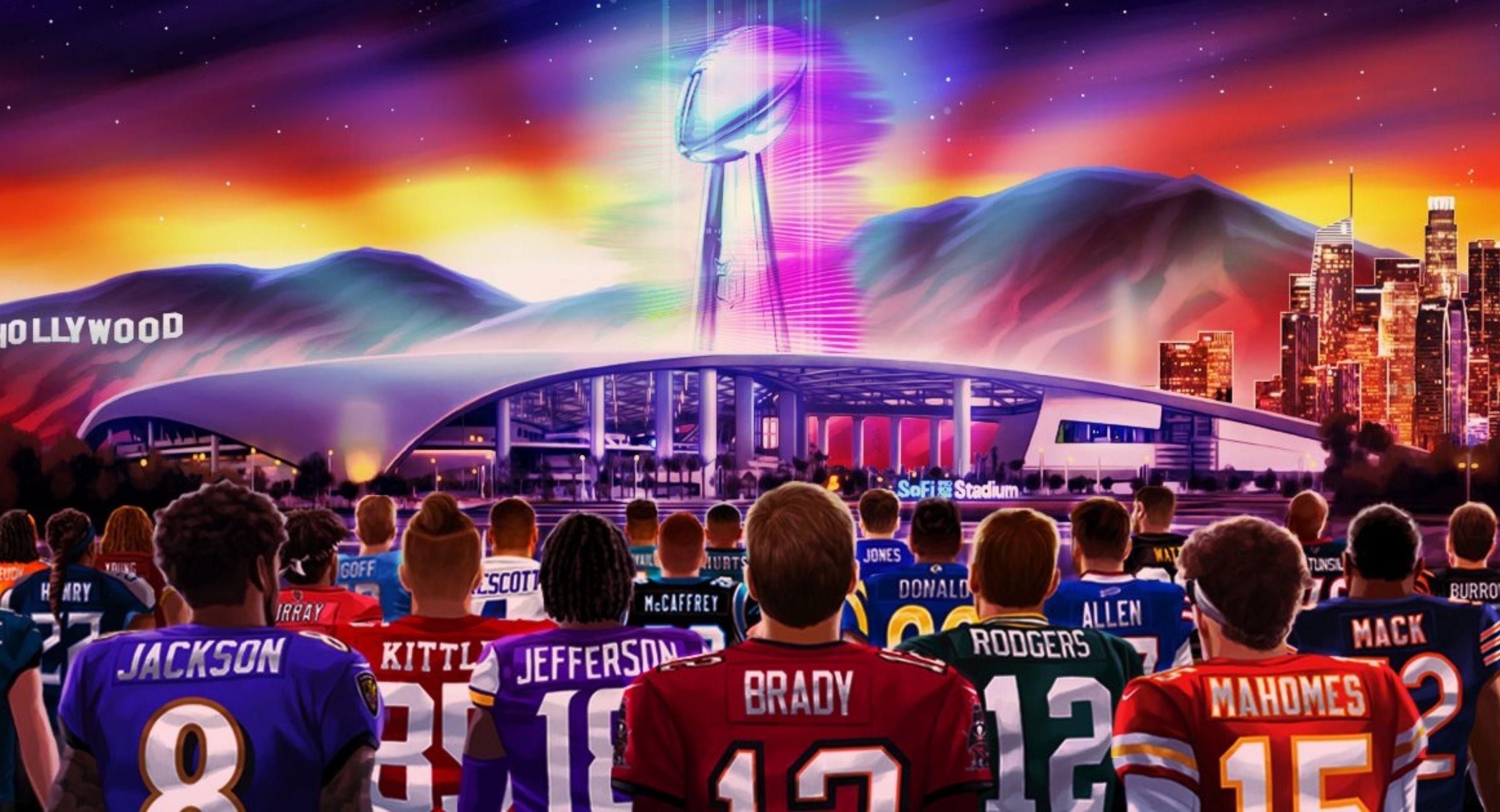 Caricatura de jugadores famosos de la NFL. Foto: Facebook