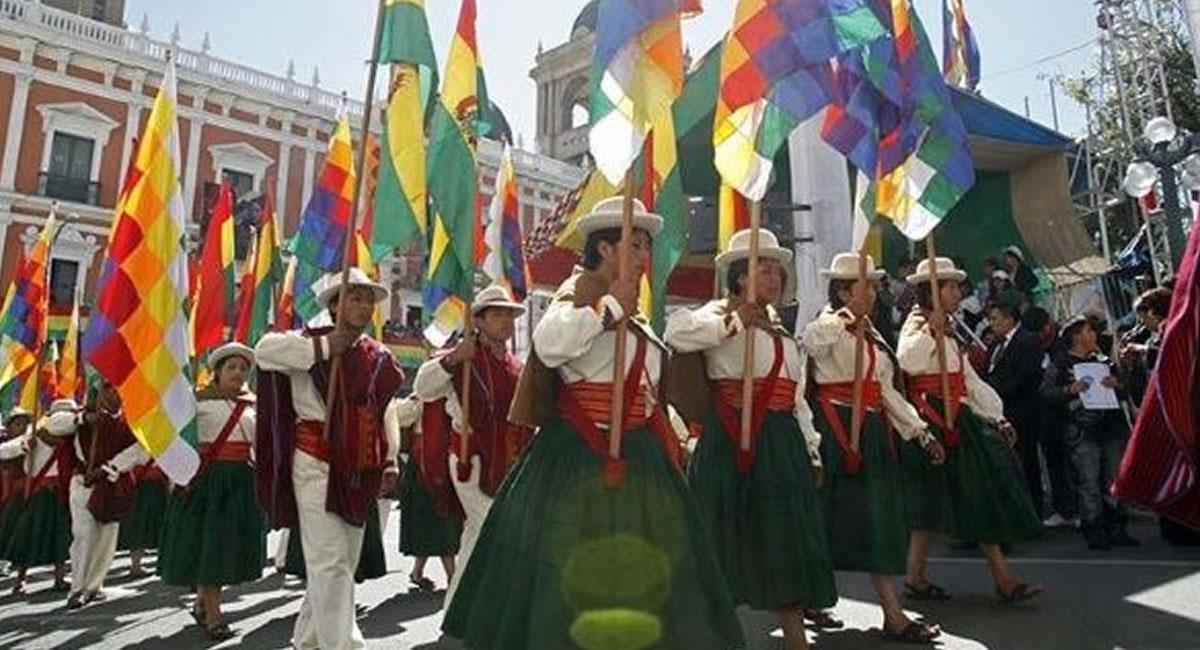 Antiguas celebraciones por el 'Día del Estado Plurinacional' de Bolivia. Foto: ABI