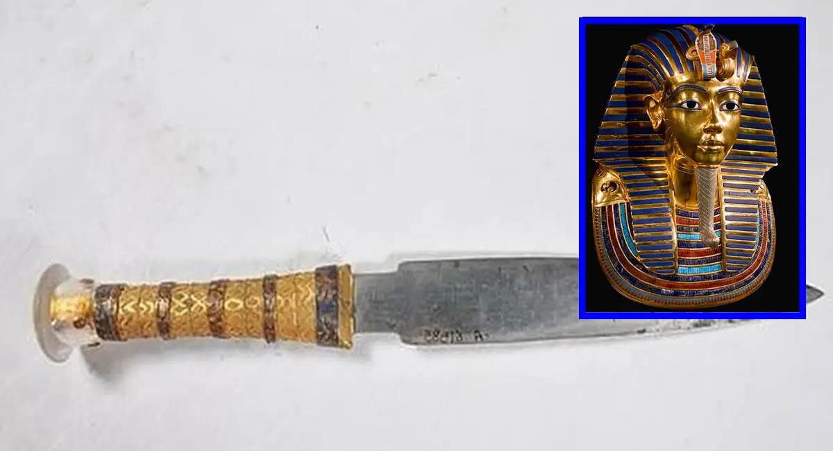 El estudio de los materiales desvela que la daga de hierro del faraón se fabricó mediante forja a baja temperatura. Foto: Twitter @MartaUnomunon
