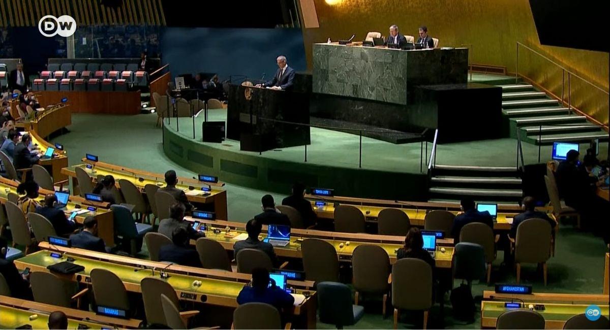 Lectura de la resolución promovida por México y Francia ante la ONU. Foto: Youtube