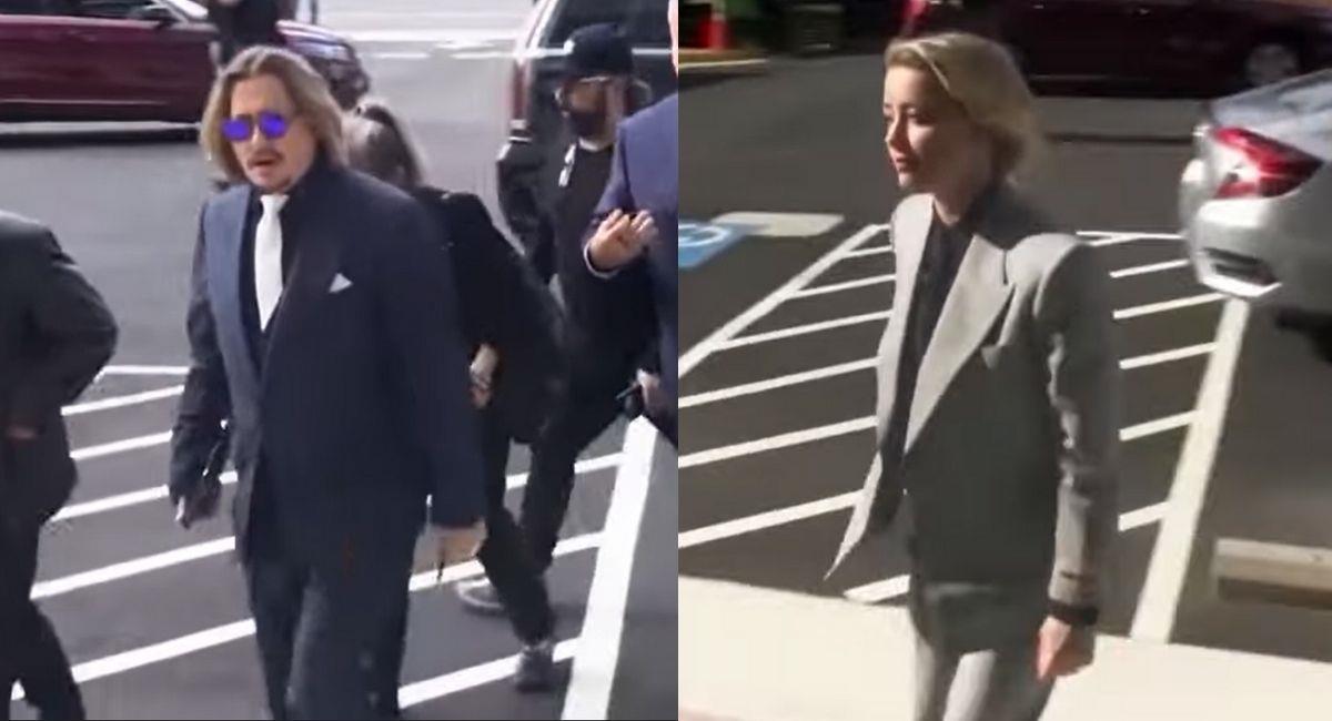 Johnny Depp y Amber Heard llegando a la corte en Virginia. Foto: Youtube
