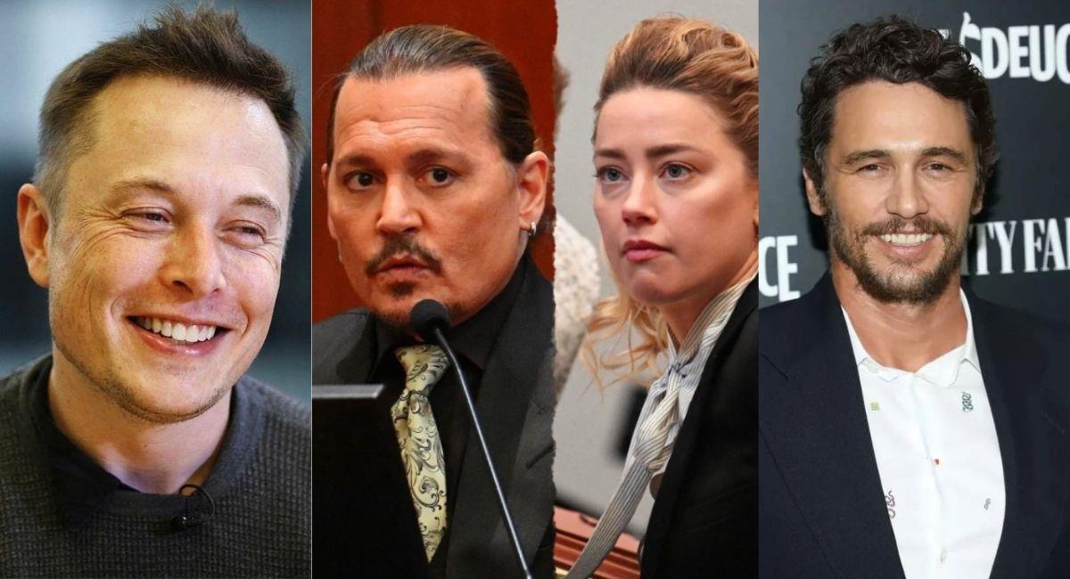 Elon Musk, Johnny Depp, Amber Heard, James Franco de izquierda a derecha. Foto: Instagram