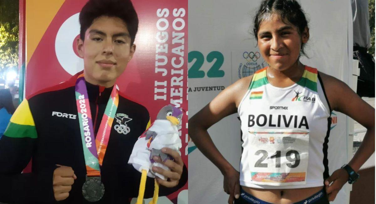 Marco Rojas y Jhoselyn Cuizara, medallistas bolivianos. Foto: Facebook