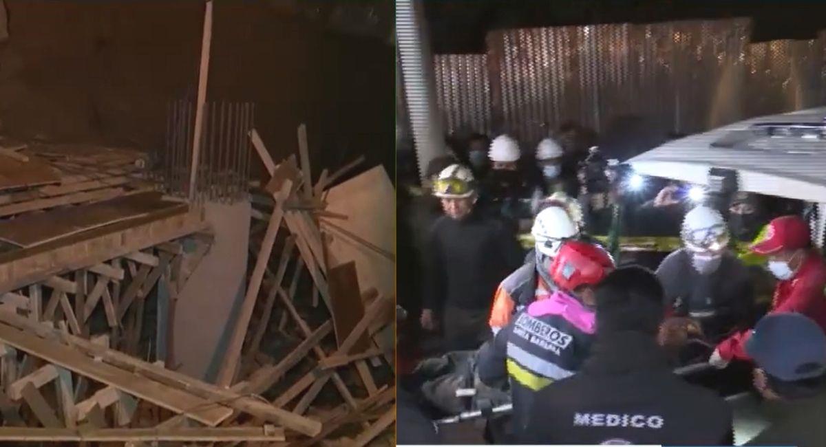 Momentos del rescate de uno de los obreros la noche del 12 de mayo. Foto: Youtube