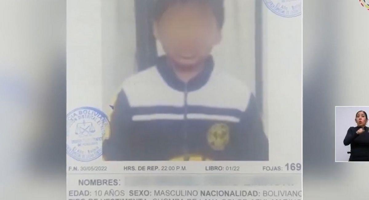 Afiche de desaparición del niño que fingió secuestro en El Alto. Foto: Youtube