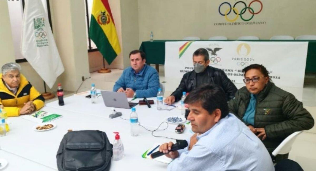 Reunión de emergencia del Comité Olímpico Boliviano. Foto: Youtube