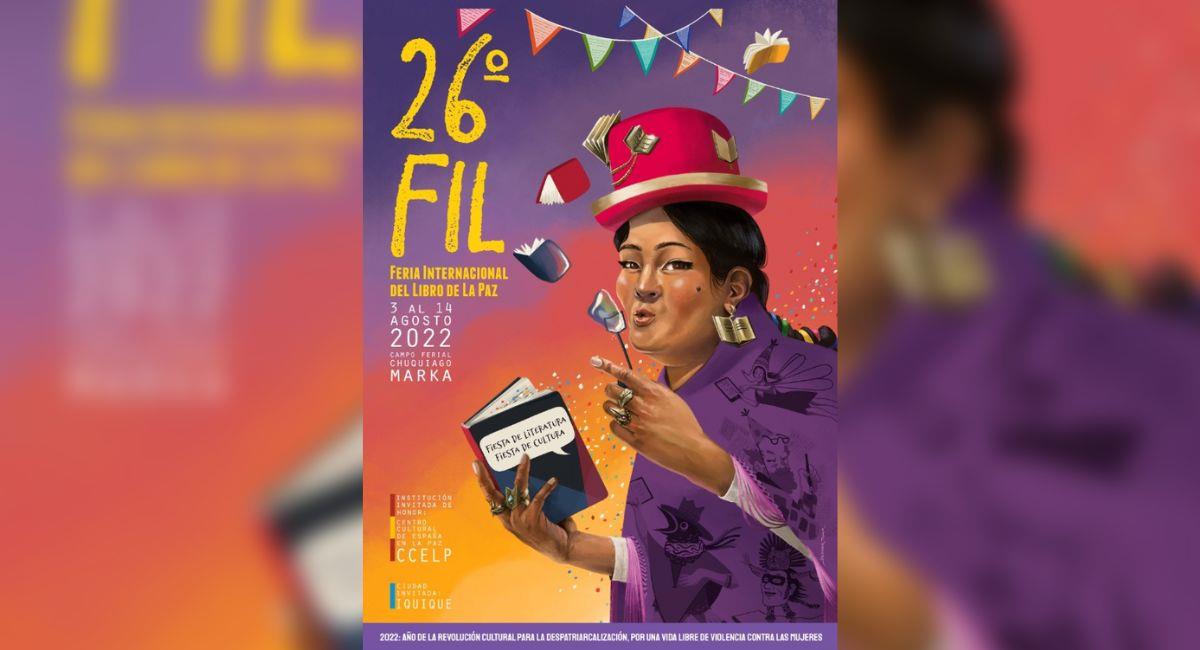 Afiche oficial de la FIL La Paz 2022. Foto: Facebook